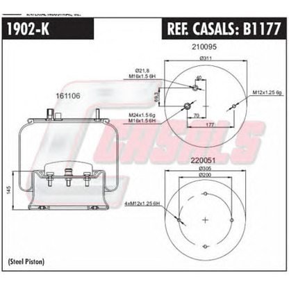 Photo Soufflet à air, suspension pneumatique CASALS B1177