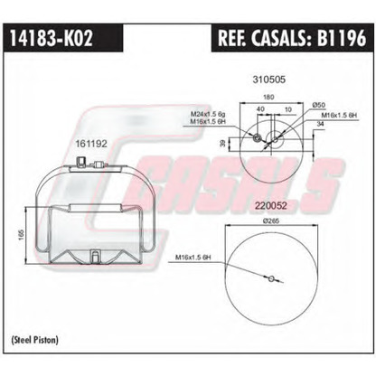 Photo Soufflet à air, suspension pneumatique CASALS B1196