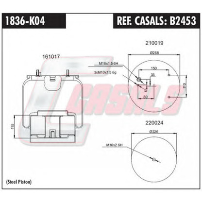 Photo Soufflet à air, suspension pneumatique CASALS B2453