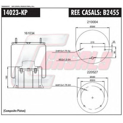 Photo Soufflet à air, suspension pneumatique CASALS B2455