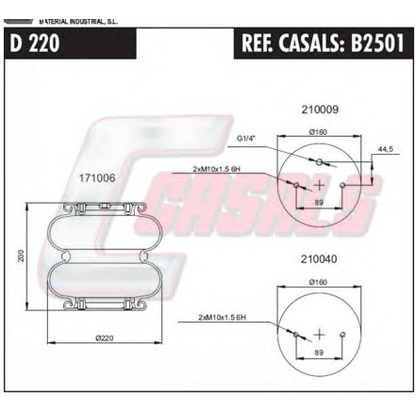 Photo Soufflet à air, suspension pneumatique CASALS B2501