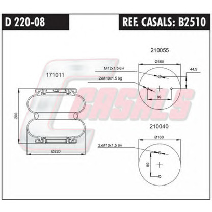 Photo Soufflet à air, suspension pneumatique CASALS B2510