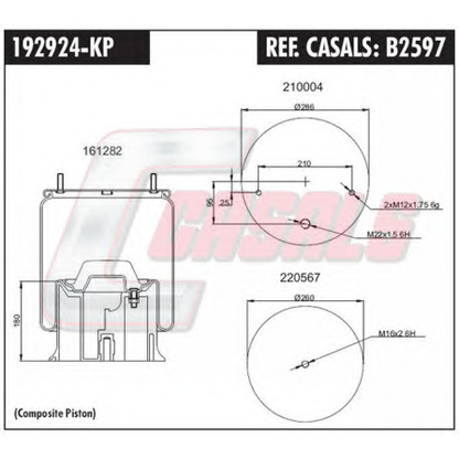 Photo Soufflet à air, suspension pneumatique CASALS B2597