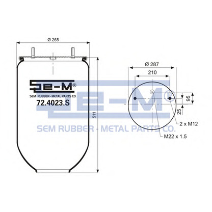 Photo Soufflet à air, suspension pneumatique SEM LASTIK 724023S