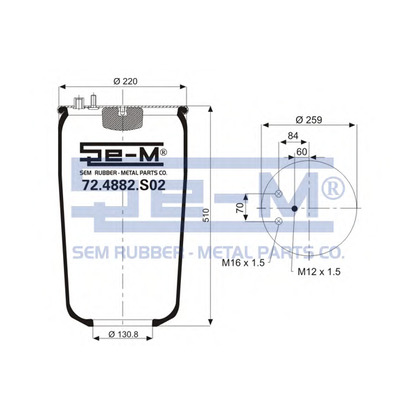 Foto Soffietto, Sospensione pneumatica SEM LASTIK 724882S02