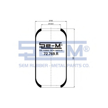 Photo Soufflet à air, suspension pneumatique SEM LASTIK 72769R