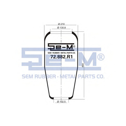 Photo Soufflet à air, suspension pneumatique SEM LASTIK 72882R1