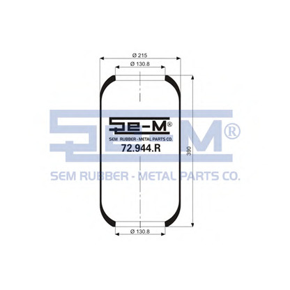 Photo Soufflet à air, suspension pneumatique SEM LASTIK 72944R