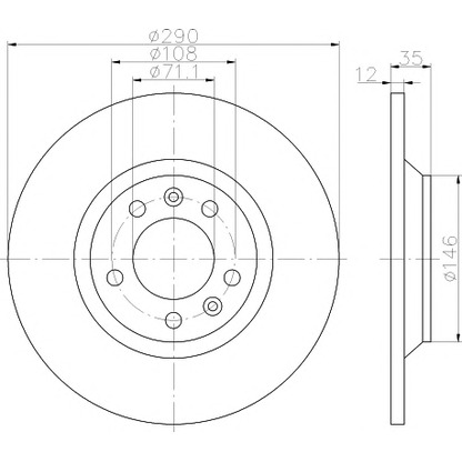 Photo Brake Disc HELLA PAGID 8DD355110801