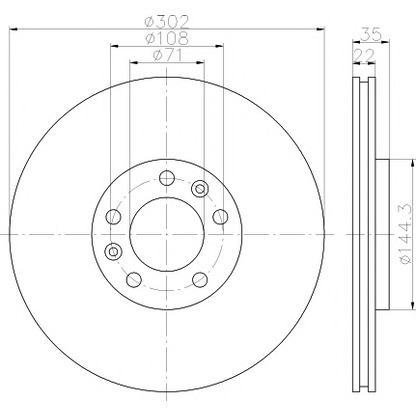 Foto Disco de freno HELLA PAGID 8DD355116231