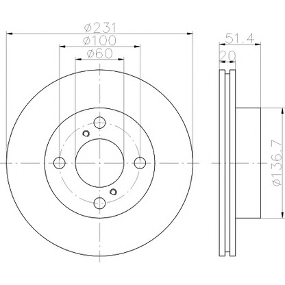 Photo Brake Disc HELLA PAGID 8DD355116501