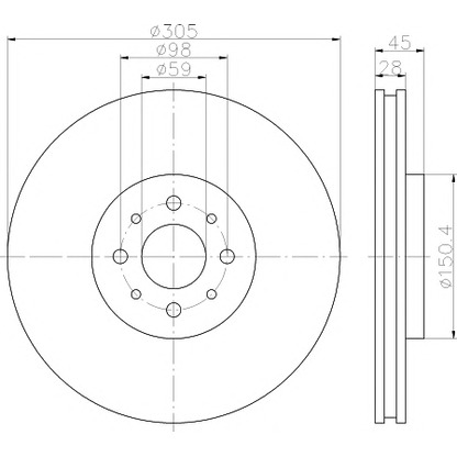 Photo Brake Disc HELLA PAGID 8DD355117111