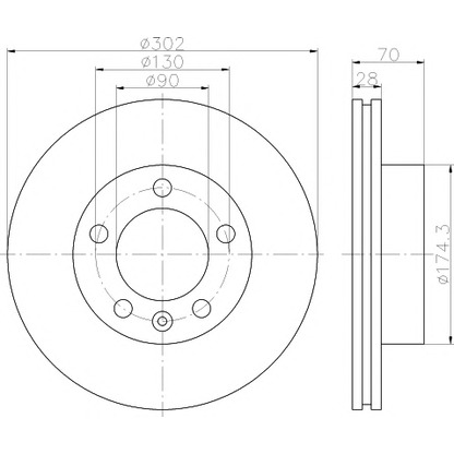 Photo Brake Disc HELLA PAGID 8DD355117121