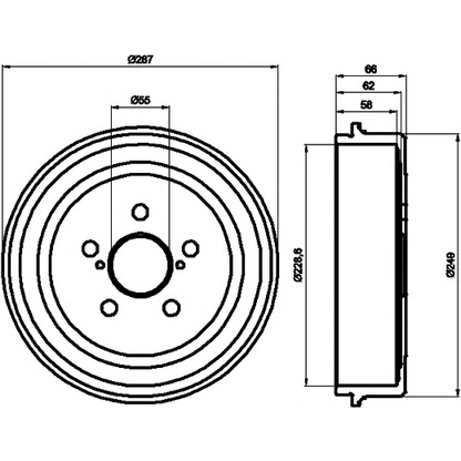 Photo Brake Drum HELLA PAGID 8DT355300501