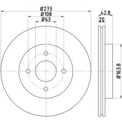 Foto Disco de freno HELLA PAGID 8DD355115051