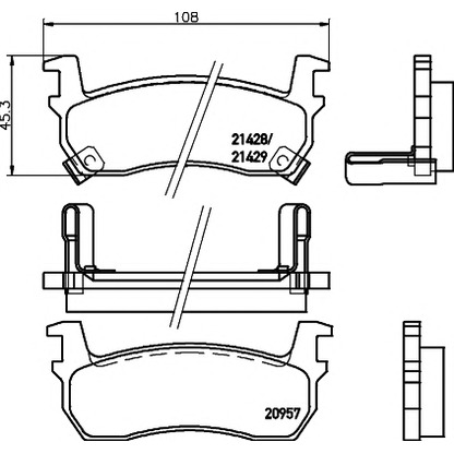 Фото Комплект тормозных колодок, дисковый тормоз HELLA PAGID 8DB355010421