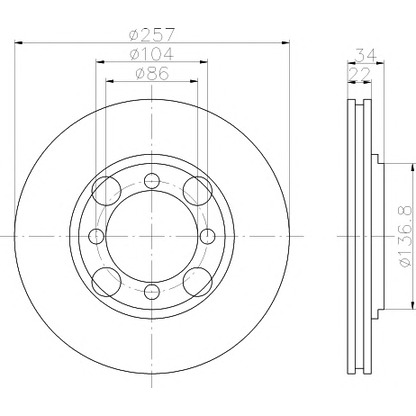 Foto Disco de freno HELLA PAGID 8DD355103281