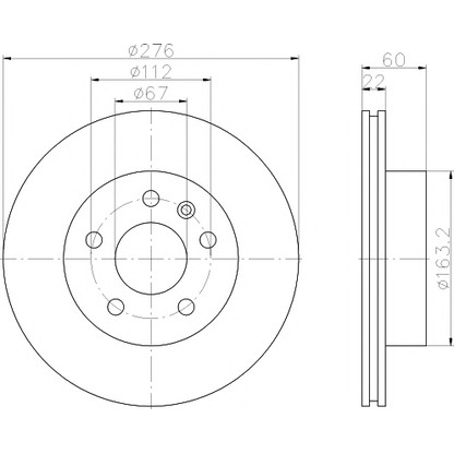 Foto Disco de freno HELLA PAGID 8DD355104511