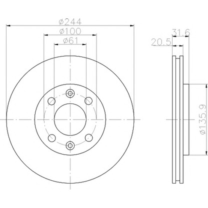 Photo Brake Disc HELLA PAGID 8DD355102151