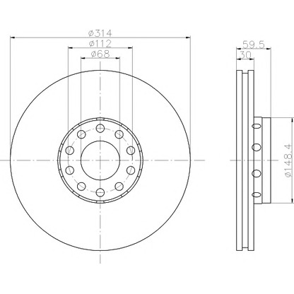 Photo Brake Disc HELLA PAGID 8DD355104351