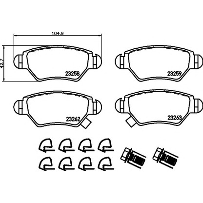 Foto Kit pastiglie freno, Freno a disco HELLA PAGID 8DB355019271