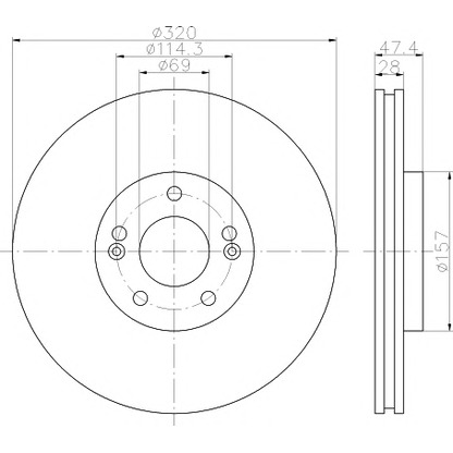 Photo Brake Disc HELLA PAGID 8DD355117971