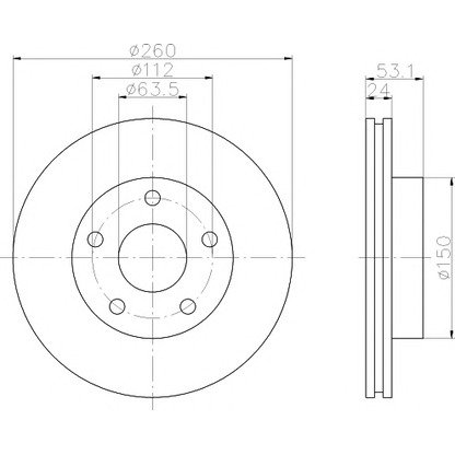 Foto Disco de freno HELLA PAGID 8DD355103801