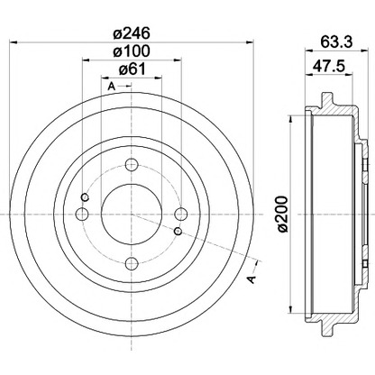 Photo Tambour de frein HELLA PAGID 8DT355302401