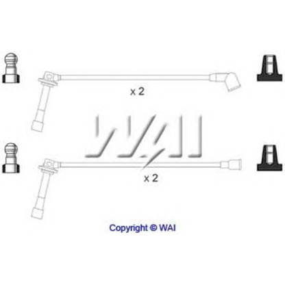 Фото Комплект проводов зажигания WAI SL143