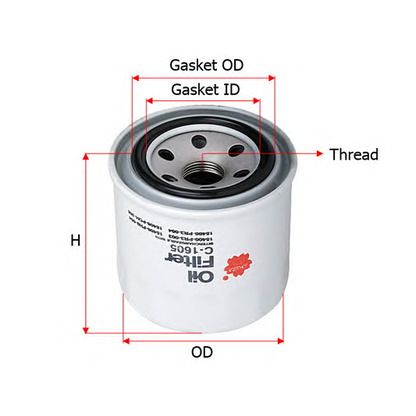 Photo Oil Filter SAKURA C1605