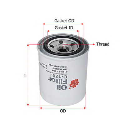 Photo Oil Filter SAKURA C1701