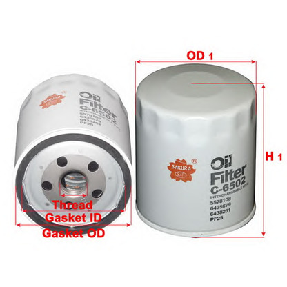 Photo Oil Filter SAKURA C6502