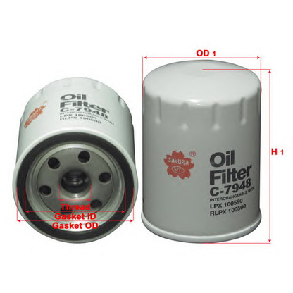 Photo Oil Filter SAKURA C7948