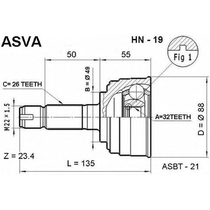 Foto Juego de articulación, árbol de transmisión ASVA HN19