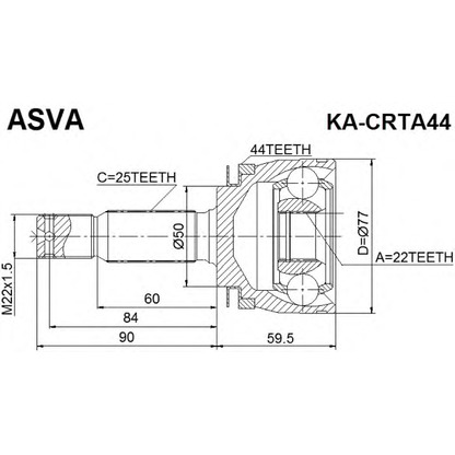 Foto Juego de articulación, árbol de transmisión ASVA KACRTA44