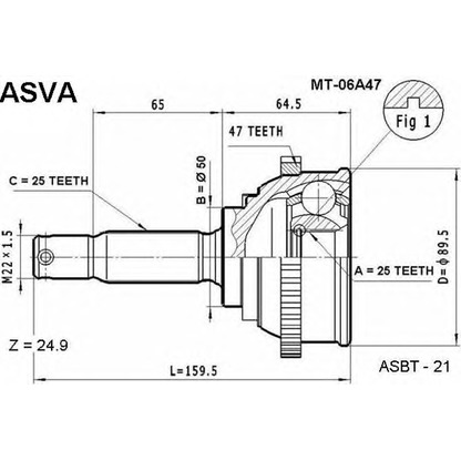 Foto Juego de articulación, árbol de transmisión ASVA MT06A47