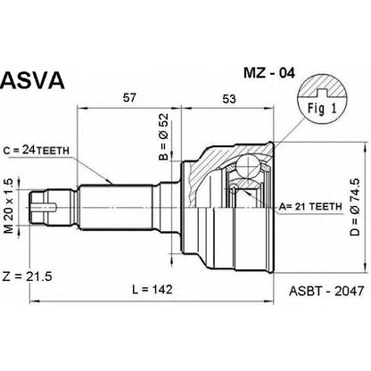 Photo Jeu de joints, arbre de transmission ASVA MZ04