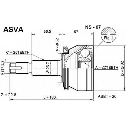 Photo Jeu de joints, arbre de transmission ASVA NS07