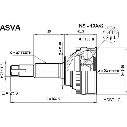 Foto Gelenksatz, Antriebswelle ASVA NS19A42