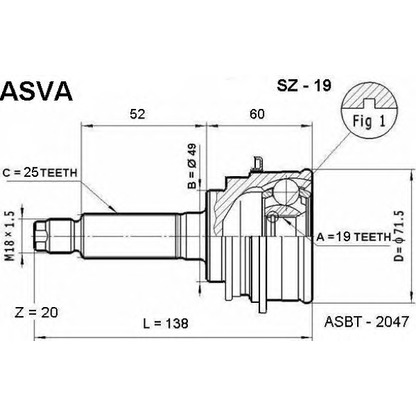 Foto Kit giunti, Semiasse ASVA SZ19