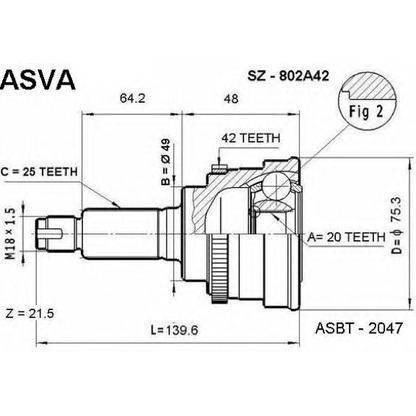 Foto Kit giunti, Semiasse ASVA SZ802A42