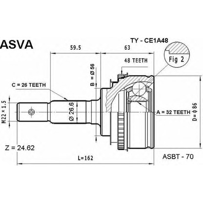 Foto Gelenksatz, Antriebswelle ASVA TYCE1A48