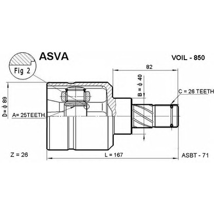 Photo Joint Kit, drive shaft ASVA VOIL850