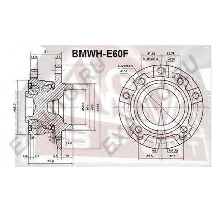 Photo Wheel Bearing Kit ASVA BMWHE60F
