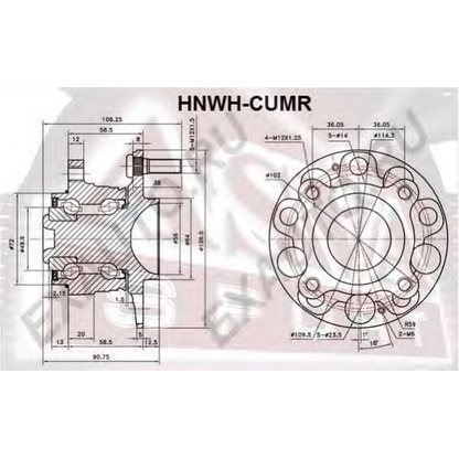 Photo Kit de roulements de roue ASVA HNWHCUMR