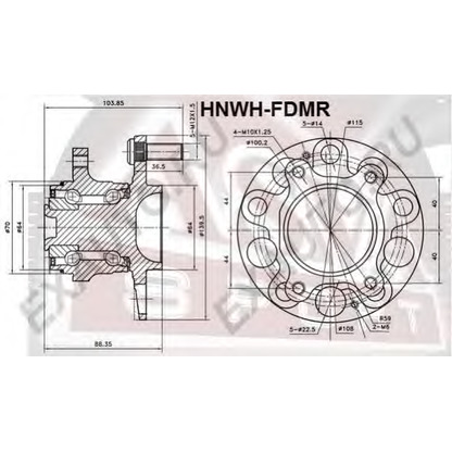 Photo Kit de roulements de roue ASVA HNWHFDMR