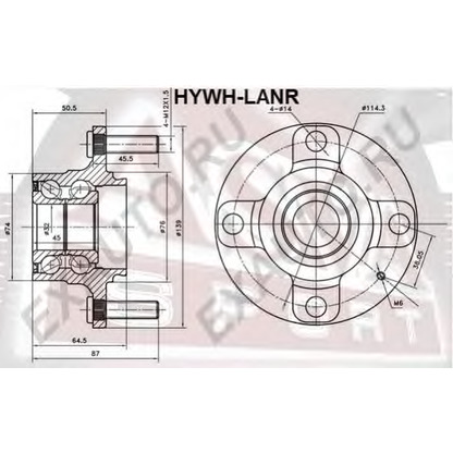 Фото Комплект подшипника ступицы колеса ASVA HYWHLANR