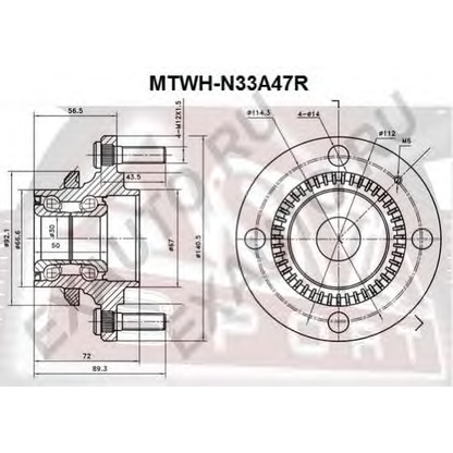 Фото Комплект подшипника ступицы колеса ASVA MTWHN33A47R