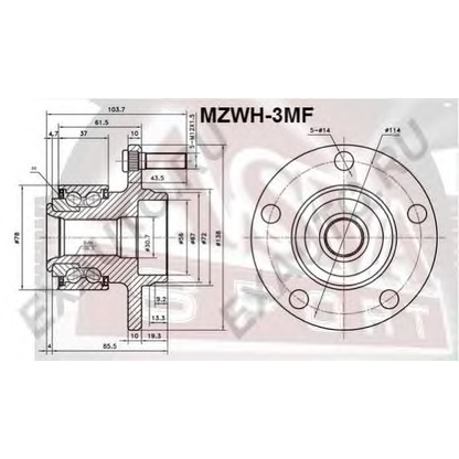Photo Kit de roulements de roue ASVA MZWH3MF