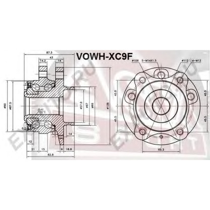 Фото Комплект подшипника ступицы колеса ASVA VOWHXC9F